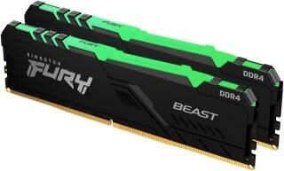 KINGSTON 16 GB FURY BEAST RGB DDR4 3200MHZ KF432C16BBAK2/16 2X8G MASAÜSTÜ RAM KİT