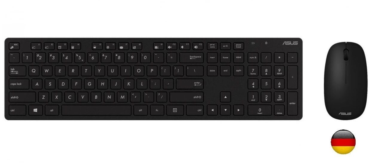 ASUS W5000 ALMANCA KABLOSUZ KLAVYE/MOUSE SET SİYAH W5000-GER-SYH 90XB0430-BKM180