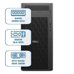 DELL PRO MAX TOWER T2 CORE ULTRA 9 285K 64GB ECC RAM 512GB M.2 SSD RTX 5000 ADA 32GB W11P WS