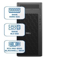 DELL PRO MAX TOWER T2 CORE ULTRA 9 285K 64GB ECC RAM 512GB M.2 SSD RTX PRO 5000 Blackwell 48 GB W11P WS