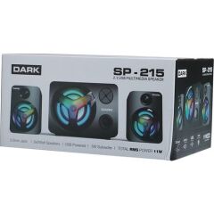 DARK SP-215 TOTAL 11W RMS 2+1 MULTİMEDYA IŞIKLI SPEAKER (DK-AC-SP215)