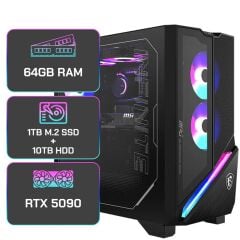 MSI MPG INFINITE X3 AI 2NVZ9-028EU Intel Core Ultra 9 285K - 64GB RAM - 1TB M.2 SSD - 10TB HDD - MSI GeForce RTX 5090 VENTUS 3X 32GB - W11H