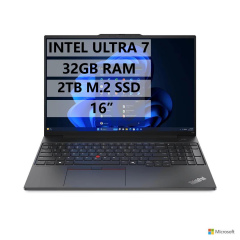 LENOVO THINKPAD E16 21MA0098TX U7-155 - 32GB RAM - 2TB M.2 SSD - W11P - 16'' TAŞINABİLİR BİLGİSAYAR