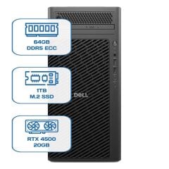 DELL PRO MAX TOWER T2 CORE ULTRA 9 285K 64GB ECC RAM 1TB M.2 SSD RTX 4500 20GB W11P WS