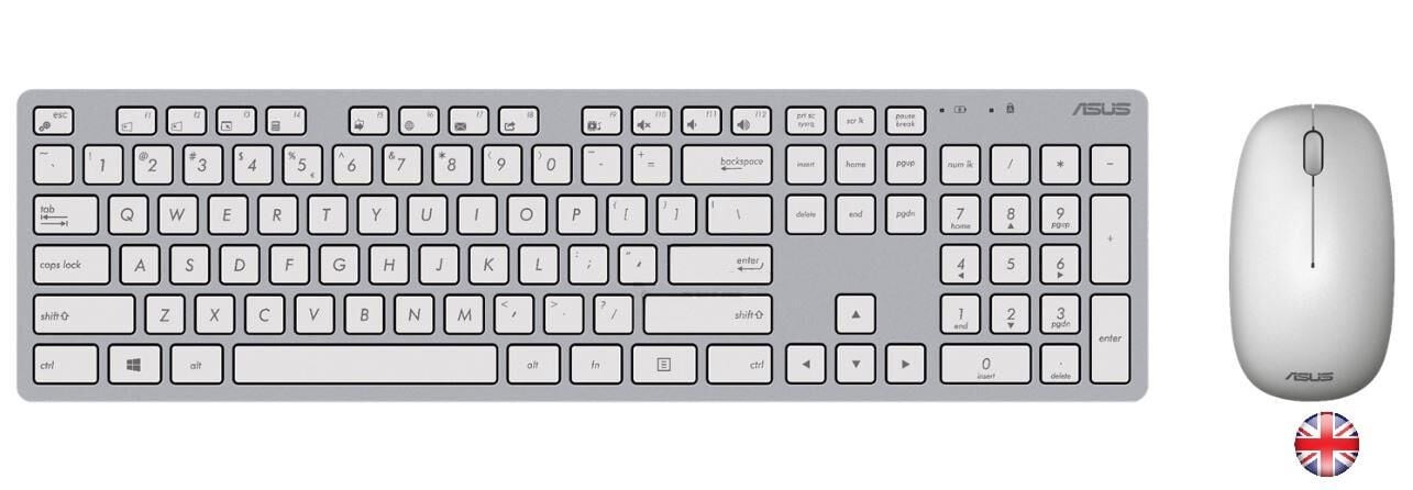 ASUS W5000 İNGİLİZCE KABLOSUZ KLAVYE/MOUSE SET BEYAZ W5000-ENG-BYZ 90XB0430-BKM0V0