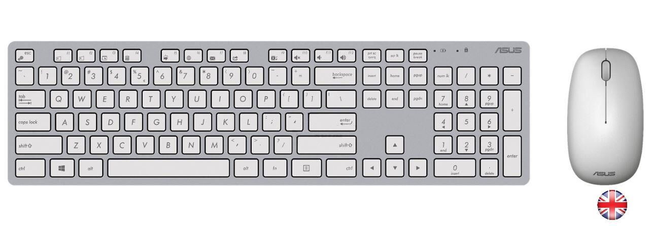 ASUS W5000 İNGİLİZCE KABLOSUZ KLAVYE/MOUSE SET BEYAZ W5000-ENG-BYZ 90XB0430-BKM0V0