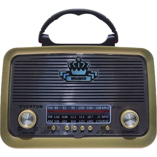 EVERTON RT-301 BLUETOOTH-USB-SD-FM ŞARJLI NOSTALJİK RADYO EL FENERLİ