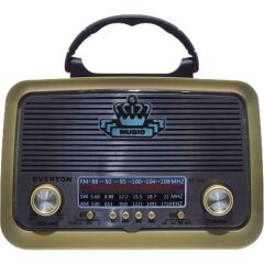 EVERTON RT-301 BLUETOOTH-USB-SD-FM ŞARJLI NOSTALJİK RADYO EL FENERLİ