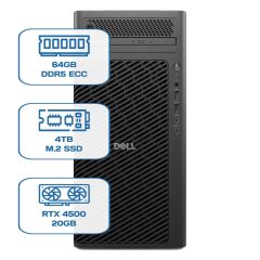 DELL PRO MAX TOWER T2 CORE ULTRA 9 285K 64GB ECC RAM 4TB M.2 SSD RTX 4500 20GB W11P WS