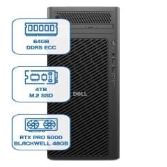 DELL PRO MAX TOWER T2 CORE ULTRA 9 285K 64GB ECC RAM 4TB M.2 SSD RTX PRO 5000 Blackwell 48 GB W11P WS
