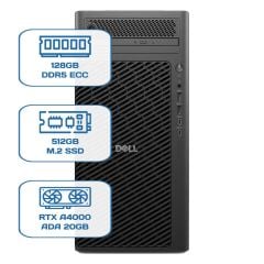 DELL PRO MAX TOWER T2 CORE ULTRA 9 285K 128GB ECC RAM 512GB M.2 SSD RTX A4000 ADA 20 GB W11P WS
