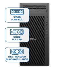DELL PRO MAX TOWER T2 CORE ULTRA 9 285K 128GB ECC RAM 512GB M.2 SSD RTX PRO 5000 Blackwell 48 GB W11P WS