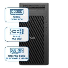 DELL PRO MAX TOWER T2 CORE ULTRA 9 285K 128GB ECC RAM 512GB M.2 SSD RTX PRO 5000 Blackwell 48 GB W11P WS