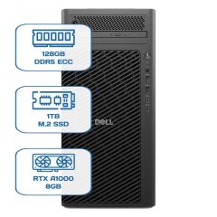DELL PRO MAX TOWER T2 CORE ULTRA 9 285K 128GB ECC RAM 1TB M.2 SSD RTX A1000 8GB W11P WS