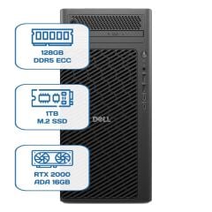 DELL PRO MAX TOWER T2 CORE ULTRA 9 285K 128GB ECC RAM 1TB M.2 SSD RTX 2000 ADA 16GB W11P WS