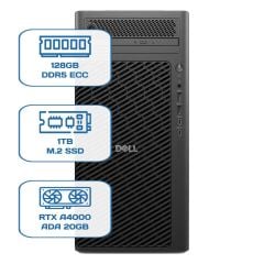 DELL PRO MAX TOWER T2 CORE ULTRA 9 285K 128GB ECC RAM 1TB M.2 SSD RTX A4000 ADA 20 GB W11P WS