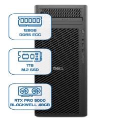 DELL PRO MAX TOWER T2 CORE ULTRA 9 285K 128GB ECC RAM 1TB M.2 SSD RTX PRO 5000 Blackwell 48 GB W11P WS