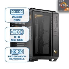 AI Yapay Zeka Sistem AMD Ryzen 9 9950X3D2 / 256GB DDR5 / 8TB M.2 SSD / RTX PRO 60000 BLACKWELL 96GB / W11P