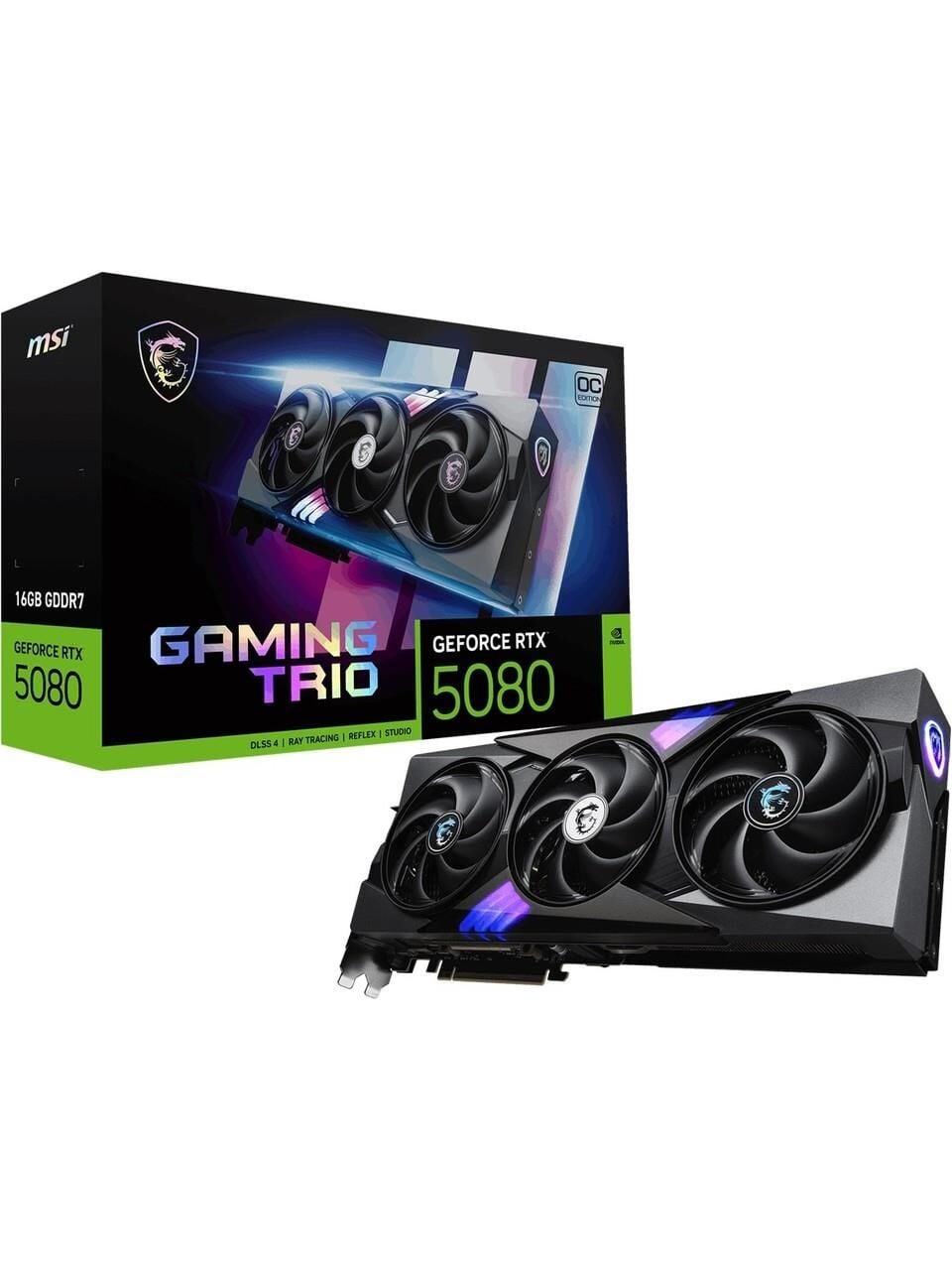 MSI GEFORCE GAMING TRIO OC RTX5080 16GB GDRR7 256B DX12 PCIE 5.0 X16 (3XDP 1XHDMI) EKRAN KARTI G5080-16GTC