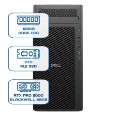 DELL PRO MAX TOWER T2 CORE ULTRA 9 285K 128GB ECC RAM 2TB M.2 SSD RTX PRO 5000 Blackwell 48 GB W11P WS