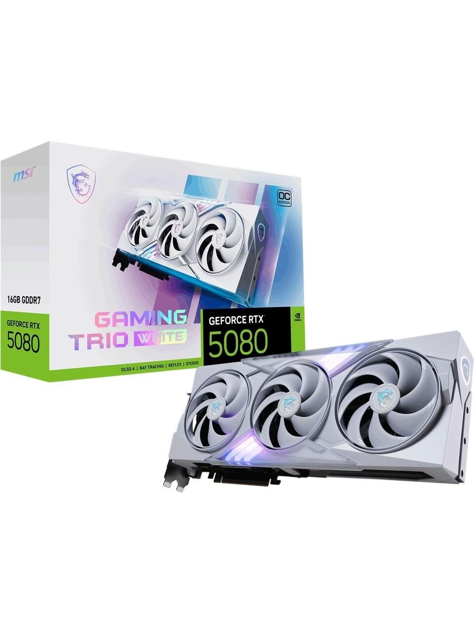 MSI VGA GEFORCE RTX 5080 16G GAMING TRIO OC WHITE 16GB GDRR7 256B DX12 PCIE 5.0 X16 (3XDP 1XHDMI) EKRAN KARTI G5080-16GTCW