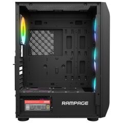 RAMPAGE HOLLOW 650W 80+ 4X12CM ARGB FAN+ KONTROLCÜ TEMPERLİ CAMLI MID TOWER GAMING OYUNCU KASASI