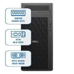 DELL PRO MAX TOWER T2 CORE ULTRA 9 285K 128GB ECC RAM 4TB M.2 SSD RTX 2000 ADA 16GB W11P WS
