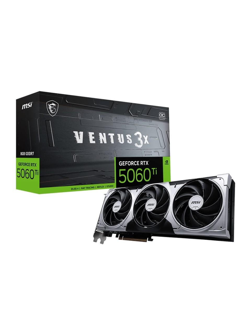MSI GEFORCE RTX 5060 TI VENTUS 3X OC 8GB GDDR7 128BİT DLSS 4 EKRAN KARTI