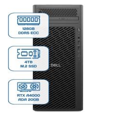 DELL PRO MAX TOWER T2 CORE ULTRA 9 285K 128GB ECC RAM 4TB M.2 SSD RTX A4000 ADA 20 GB W11P WS