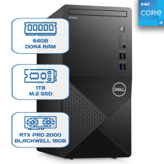 Dell Vostro 3020 N2046VDT3020MT i5 13400 64 GB DDR4 1 TB M.2 SSD RTX PRO 2000 BLACKWELL 16GB W11P Desktop