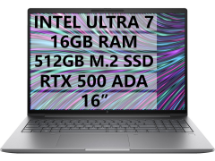 HP MWS 8T0U2EA ZBOOK POWER 16 G11 U7-155H - 16GB RAM - 512GB M.2 SSD - RTX 500 ADA 4GB - W11P - 16'' TAŞINABİLİR BİLGİSAYAR