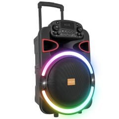 Mikado MD-80KP 40W 7.4W 3600mAh Bataryalı Siyah 1 UHF UV Mikrofonlu USB/BT/TF/TWS/AUX 9V 2A Adaptörlü Toplantı-Parti Hoparlör