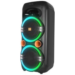 Mikado MD-79KP 30W Işıklı Siyah 1 UHF UV Mikrofonlu USB/BT/TF/TWS/AUX 2 Mik Girişli Type-C Şarjlı Toplantı-Parti Hoparlör