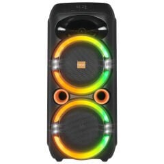 Mikado MD-79KP 30W Işıklı Siyah 1 UHF UV Mikrofonlu USB/BT/TF/TWS/AUX 2 Mik Girişli Type-C Şarjlı Toplantı-Parti Hoparlör