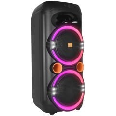 Mikado MD-79KP 30W Işıklı Siyah 1 UHF UV Mikrofonlu USB/BT/TF/TWS/AUX 2 Mik Girişli Type-C Şarjlı Toplantı-Parti Hoparlör