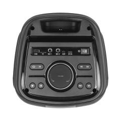 Mikado MD-79KP 30W Işıklı Siyah 1 UHF UV Mikrofonlu USB/BT/TF/TWS/AUX 2 Mik Girişli Type-C Şarjlı Toplantı-Parti Hoparlör