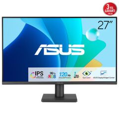 ASUS VA279HG 27 IPS 1920X1080 1MS 120HZ 300CD HDMI VGA VESA 3YIL EYECARE FLICKER-FREE DÜŞÜK MAVİ IŞIK 99%SRGB ÇERÇEVESİZ MONİTÖR 90LM04J1-B02371