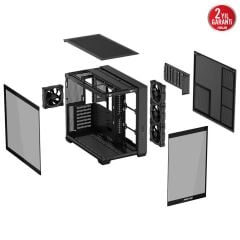 ASUS A32 PLUS ARGB 4XARGB FANLI 1XTYPE-C PANOROMİK MİD TOWER TEMPERED GLASS SİYAH GAMİNG KASA 90DC00S0-B19000