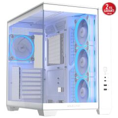 ASUS A32 PLUS ARGB 4XARGB FANLI 1XTYPE-C PANOROMİK MİD TOWER TEMPERED GLASS BEYAZ GAMİNG KASA 90DC00S3-B19000