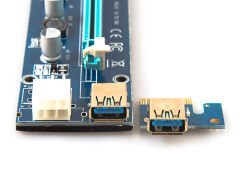 S-LINK PCI-E 1X TO 16X SATA 6PİN BITCOIN RİSER KART YÜKSELTİCİ SL-EX10 VER 008S