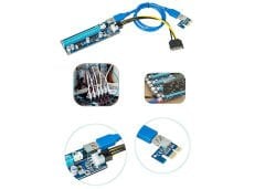 S-LINK PCI-E 1X TO 16X SATA 6PİN BITCOIN RİSER KART YÜKSELTİCİ SL-EX10 VER 008S