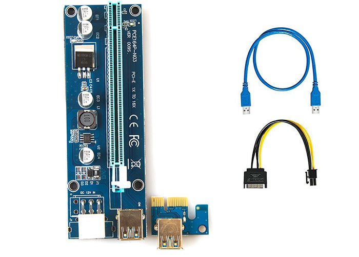 S-LINK PCI-E 1X TO 16X SATA 6PİN BITCOIN RİSER KART YÜKSELTİCİ SL-EX10 VER 008S