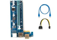 S-LINK PCI-E 1X TO 16X SATA 6PİN BITCOIN RİSER KART YÜKSELTİCİ SL-EX10 VER 008S