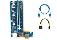 S-LINK PCI-E 1X TO 16X SATA 6PİN BITCOIN RİSER KART YÜKSELTİCİ SL-EX10 VER 008S
