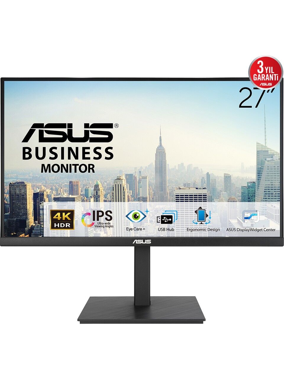 ASUS KURUMSAL VA27UQSB 27 IPS FREESYNC 3840X2160 5MS 60HZ 350CD DP HDMI USB HOPARLÖR VESA ÇERÇEVESİZ PİVOT MONİTÖR 90LM09WJ-B02170 (OUTLET ÜRÜN)