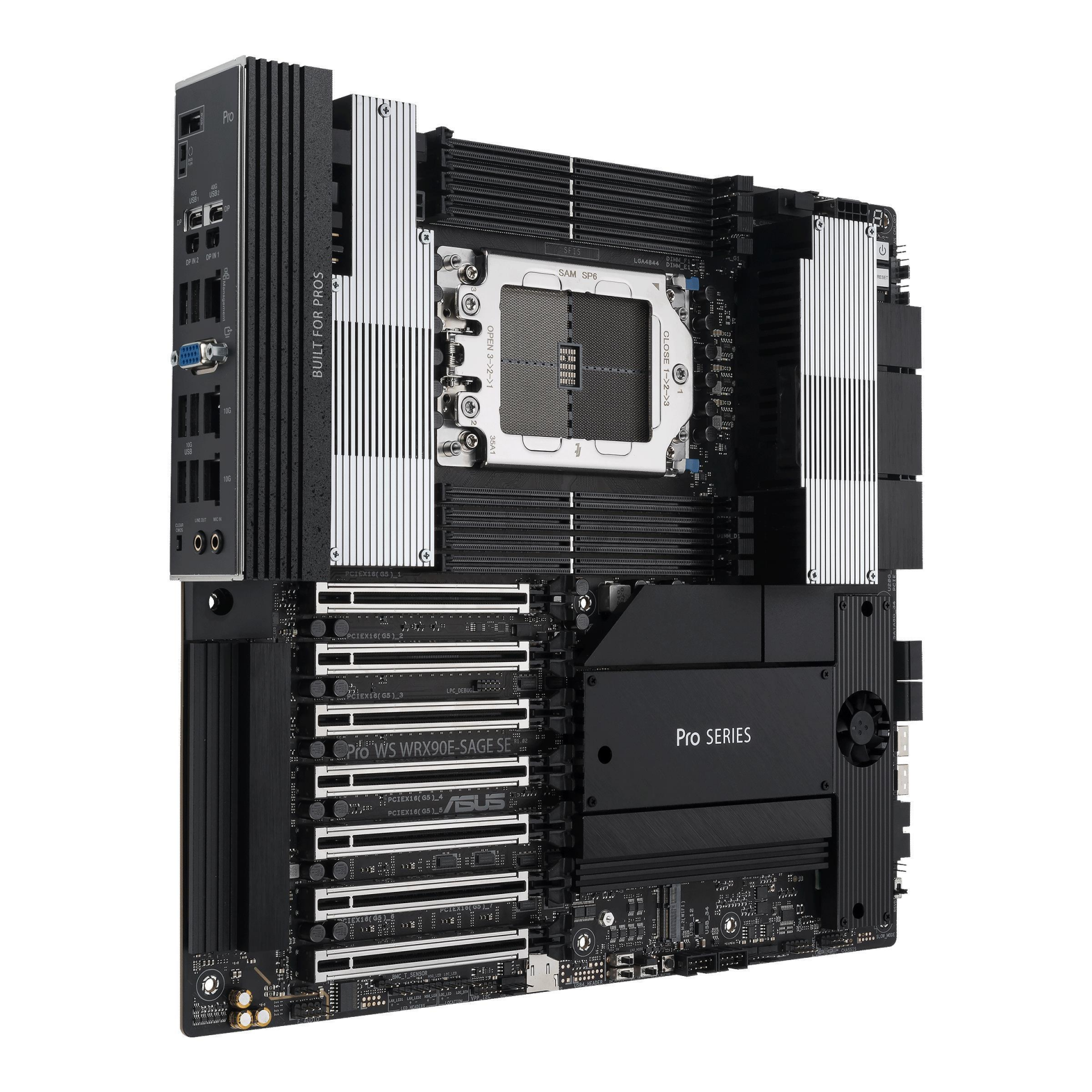 ASUS MB PRO WS WRX90E-SAGE SE AMD WRX90 STR5 DDR5 7600 VGA 4X M2 USB3.2 2X10GBİT + 1GBİT LAN ANAKART 90MB1FW0-M0EAY0