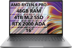 HP MWS 8T0K6EA ZBOOK POWER 16 G11A RYZEN 9 PRO 8945HS - 48GB RAM - 4TB M.2 SSD - NVIDIA RTX 2000 ADA 8GB - W11P - 16'' TAŞINABİLİR BİLGİSAYAR