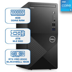 Dell Vostro 3020 N2046VDT3020MT i5 13400 8 GB DDR4 2 TB M.2 SSD RTX PRO 2000 BLACKWELL 16GB W11P Desktop