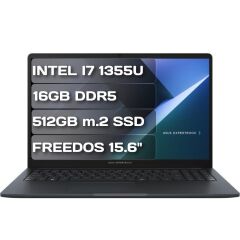 Asus ExpertBook B1503CVA-I716G512B3D i7 1355U 16GB DDR5 512 m.2 SSD DOS 15.6'' Taşınabilir Bilgisayar