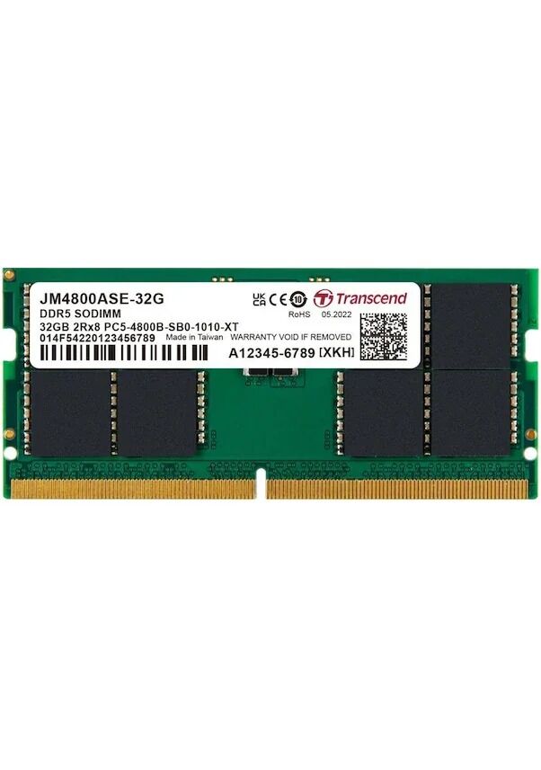 TRANSCEND 32GB(1X32GB) 4800MHZ SODIMM CL40 DDR5  (JM4800ASE-32G)  NOTEBOOK RAM